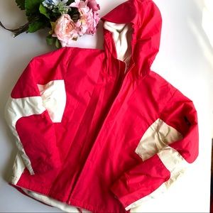 Lands End kids winter coat, M, beige & Coral